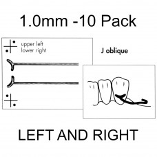 Roach Clasps / J Oblique Clasp Bic Medium - LEFT AND RIGHT MIXED - 5 x Left and 5 x Right - 1.0mm Thick - Head Width 5.5mm - Length 4cm - 10 Pack (REF 1022.1)